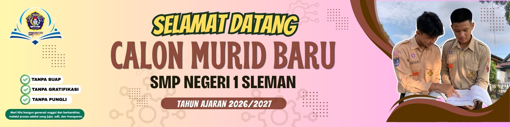 Hijau dan Putih Modern Selamat Datang Mahasiswa Baru Banner (350 x 100 mm) (400 x 100 mm)
